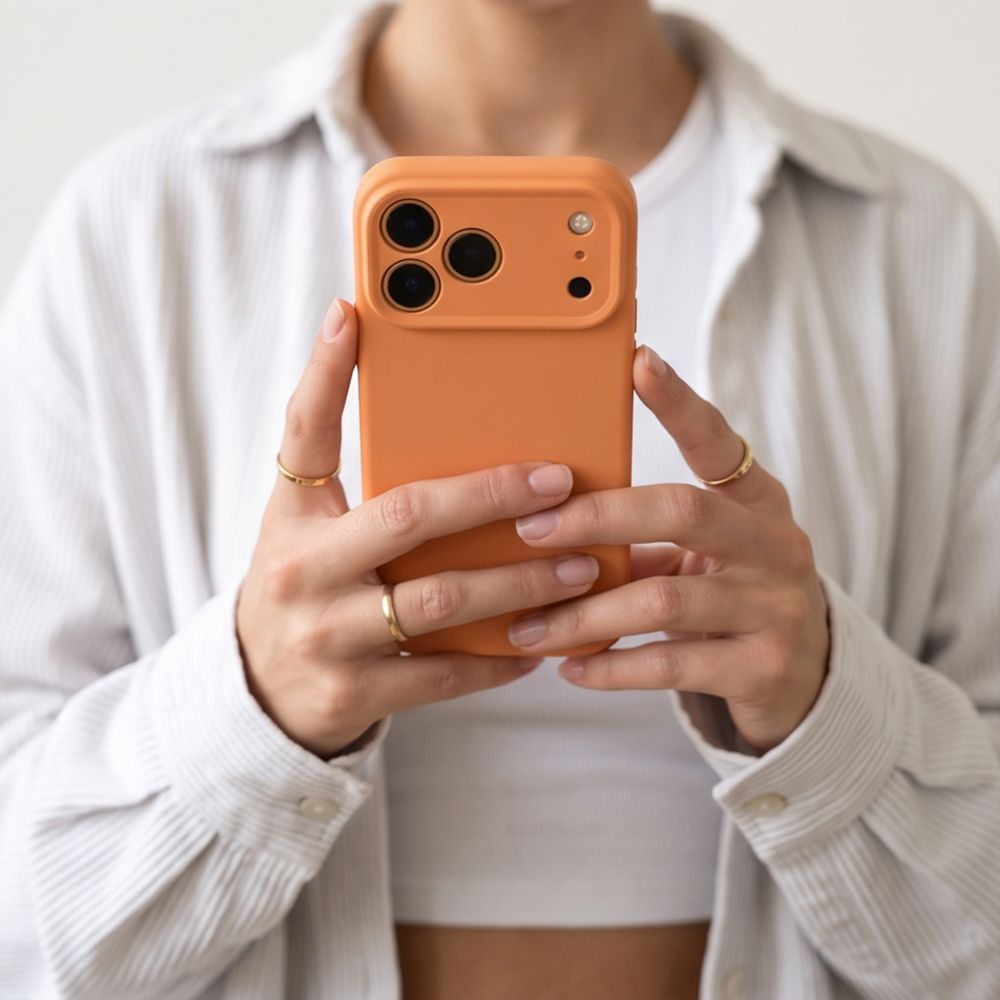 Funda MagSafe para Apple iPhone 18 Pro Max / 17 Pro Max, Tech-Protect, silicona, naranja.
