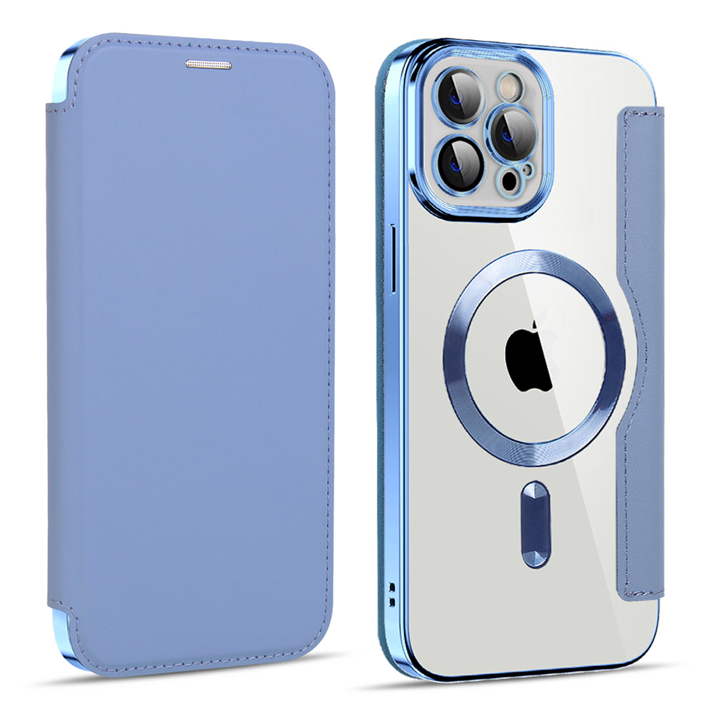 Funda MagSafe para Apple iPhone 11 Pro Max, Techsuit, SmartMag Book, Azul