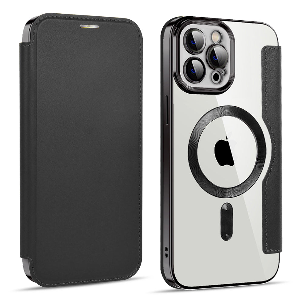 Funda MagSafe para Apple iPhone 11 Pro Max, Techsuit, SmartMag Book, Negra