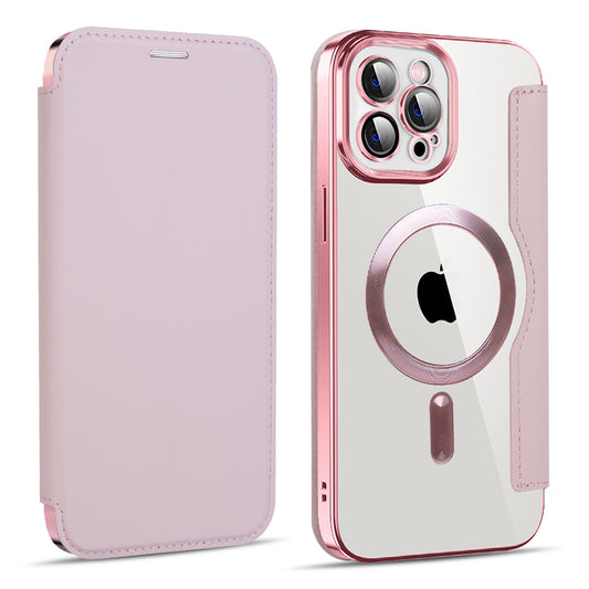 Funda MagSafe para Apple iPhone 11 Pro Max, Techsuit, SmartMag Book, Rosa