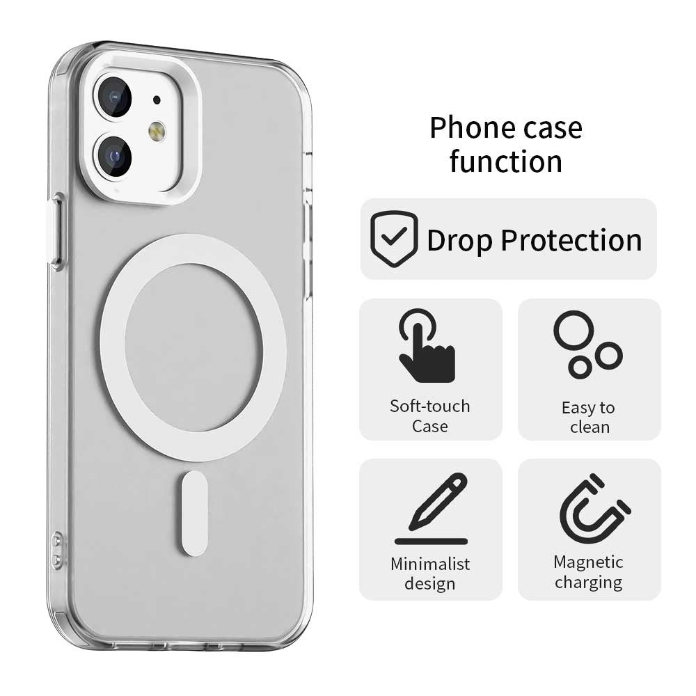 Funda MagSafe para Apple iPhone 12 / 12 Pro, Techsuit, CandyCase, Blanca