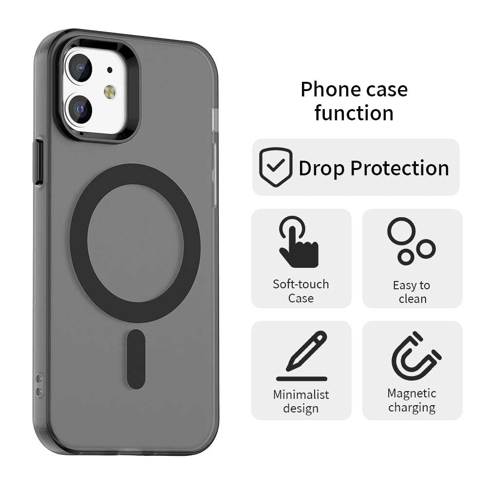 Funda MagSafe para Apple iPhone 12 / 12 Pro, Techsuit, CandyCase, Negra