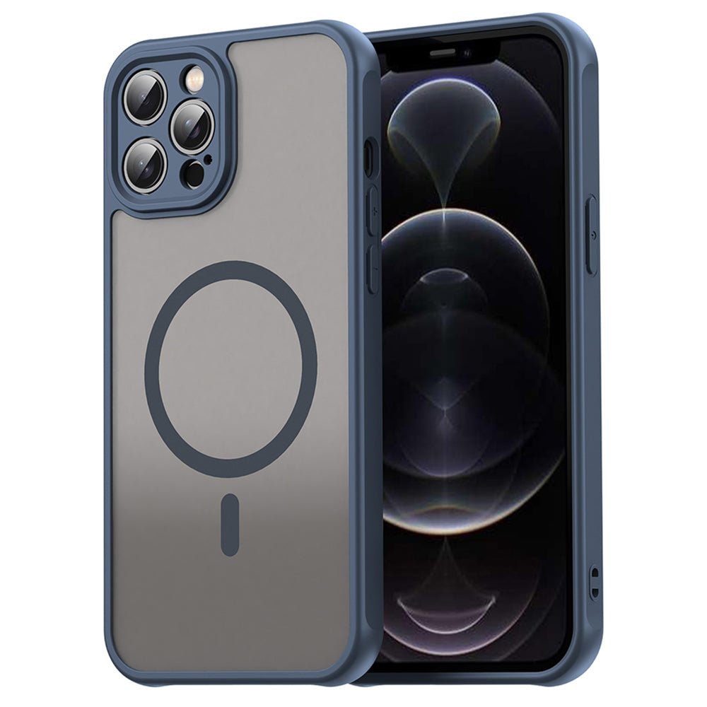 Funda MagSafe para Apple iPhone 12 Pro Max, Techsuit, HaloFrost II, Azul Marino