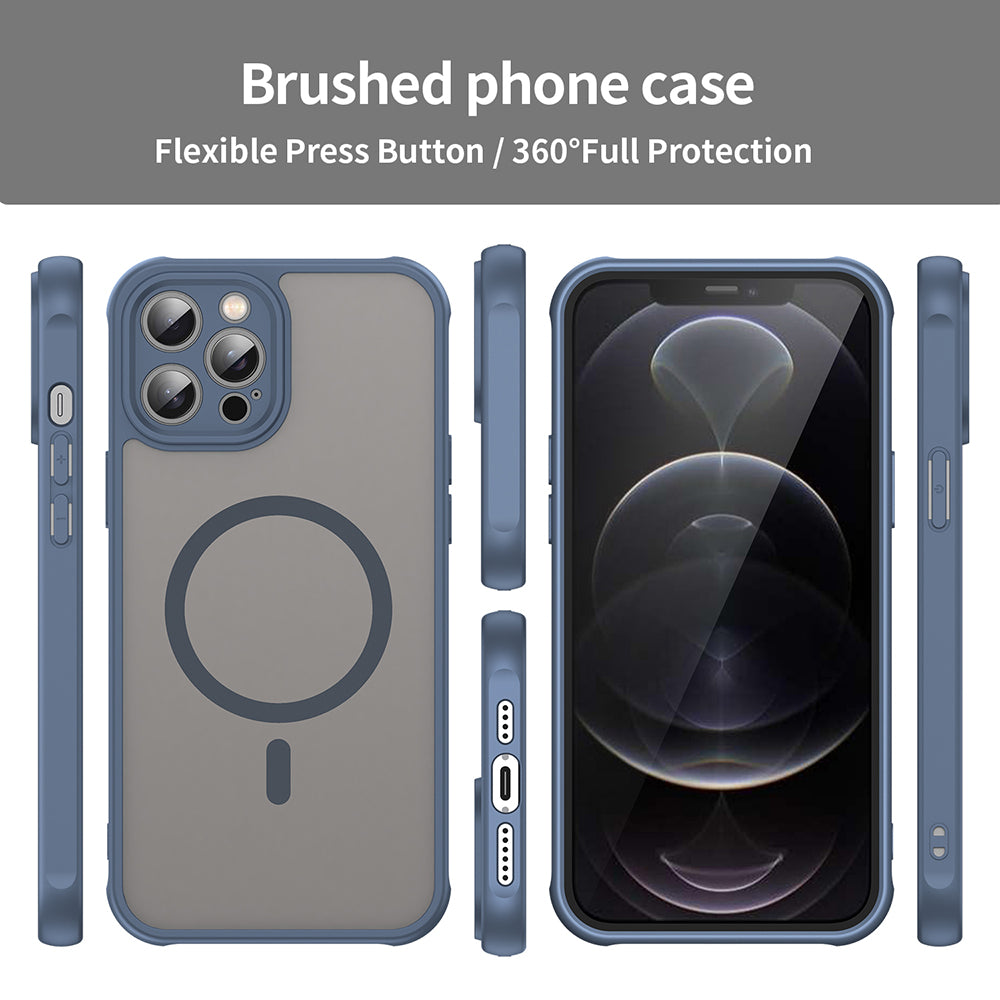 Funda MagSafe para Apple iPhone 12 Pro Max, Techsuit, HaloFrost II, Azul Marino
