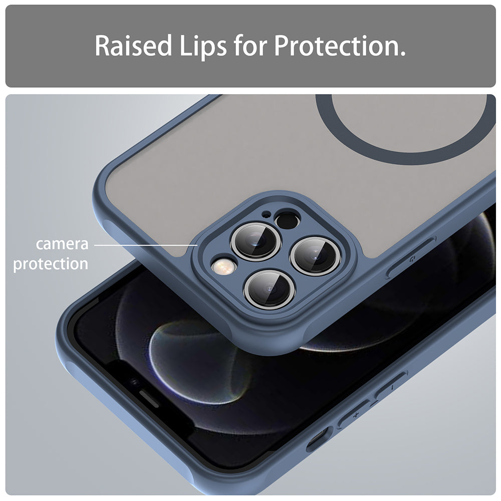 Funda MagSafe para Apple iPhone 12 Pro Max, Techsuit, HaloFrost II, Azul Marino