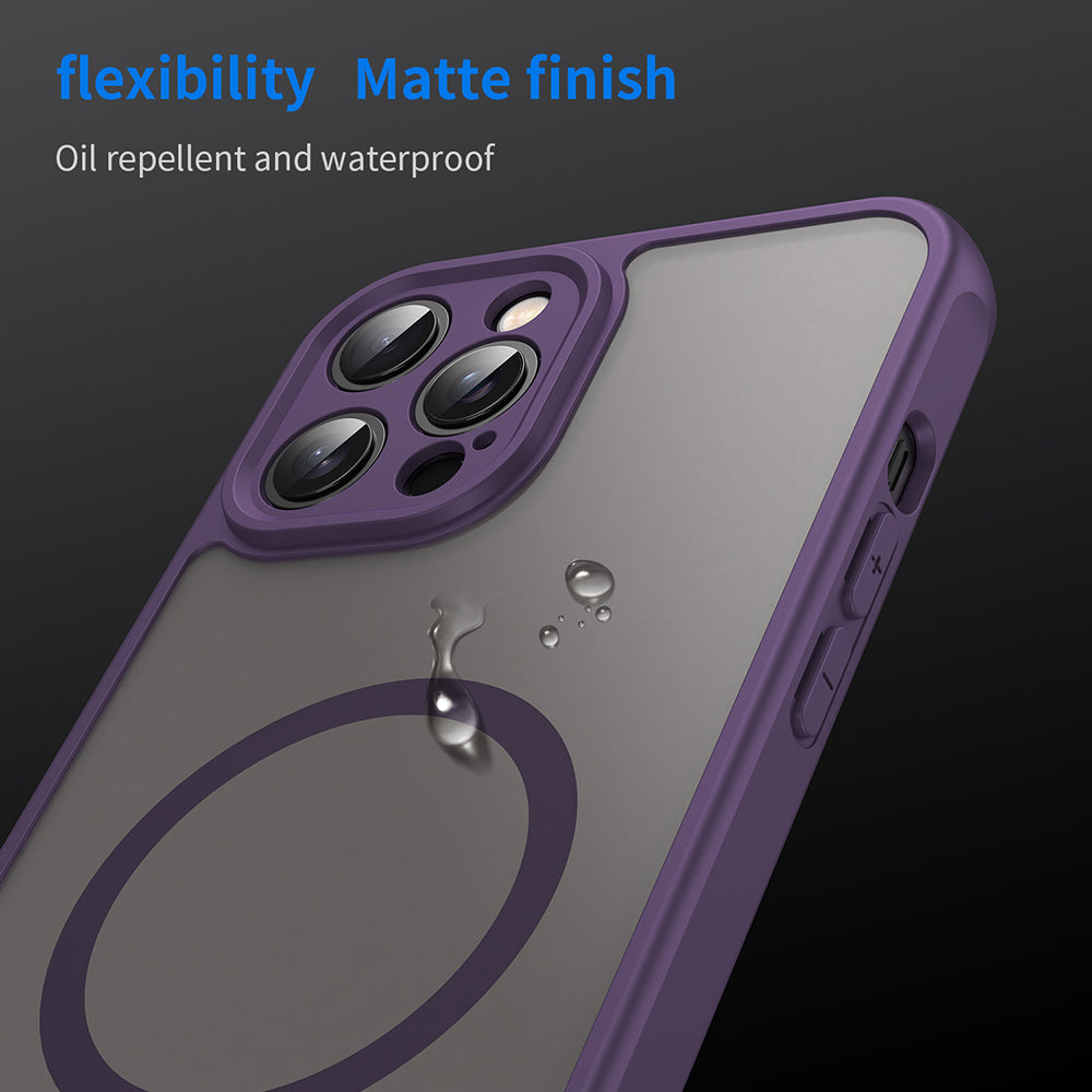 Funda MagSafe para Apple iPhone 12 Pro Max, Techsuit, HaloFrost II, Morado