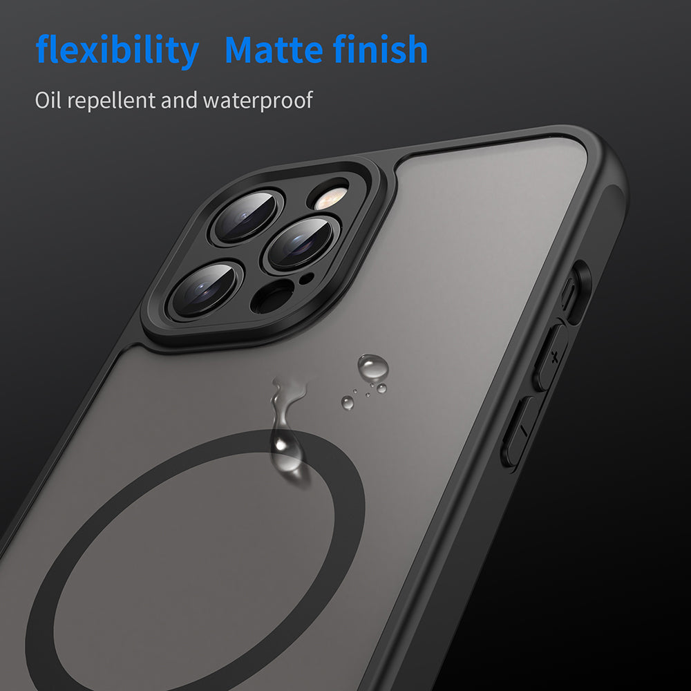 Funda MagSafe para Apple iPhone 12 Pro Max, Techsuit, HaloFrost II, Negra