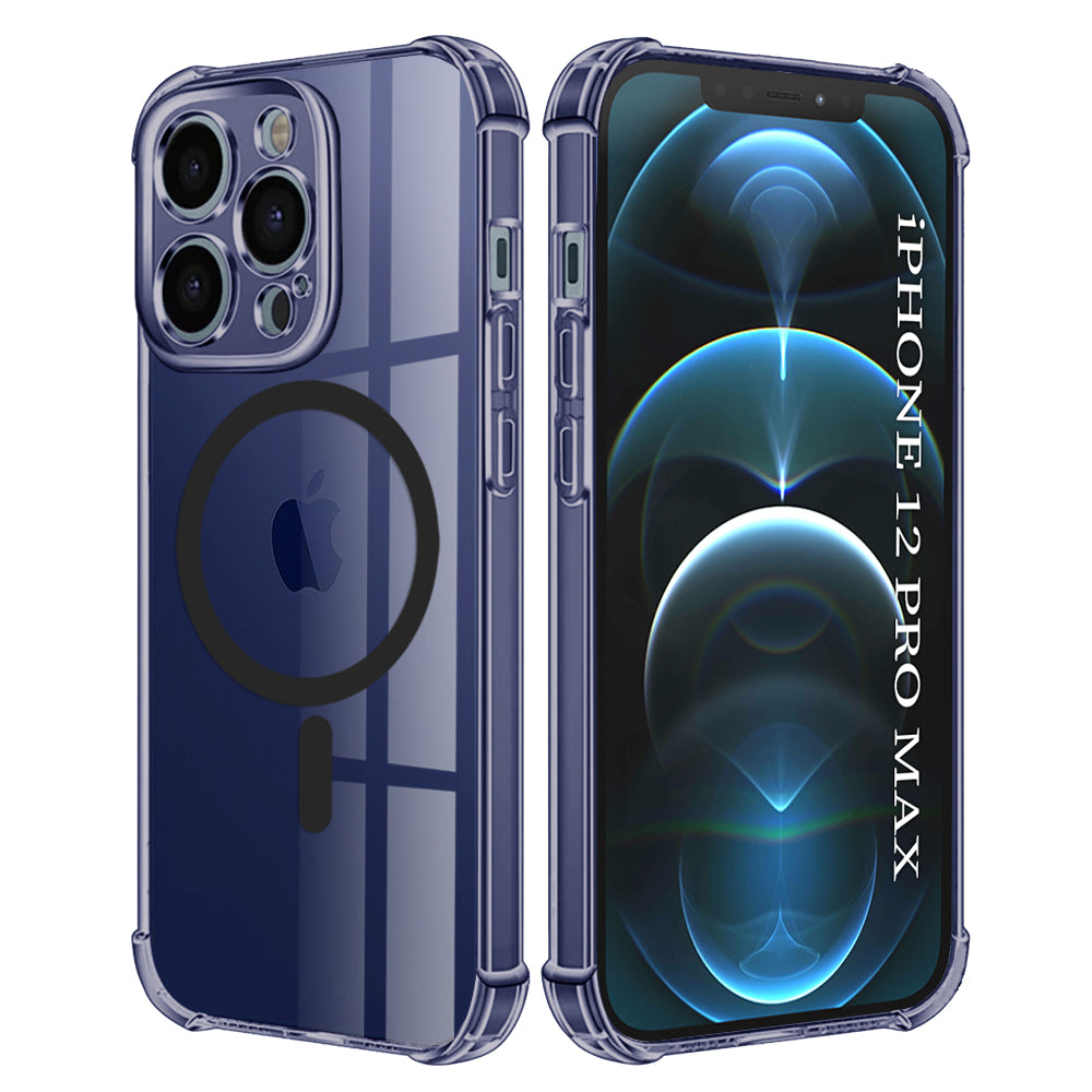 Funda MagSafe para Apple iPhone 12 Pro Max, Techsuit, Transparente a prueba de golpes, Ahumada