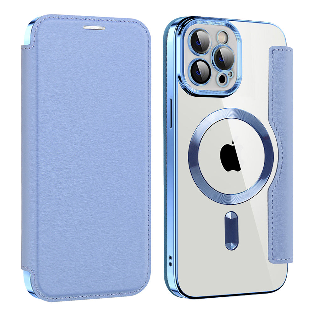 Funda MagSafe para Apple iPhone 12 Pro Max, Techsuit, SmartMag Book, Azul