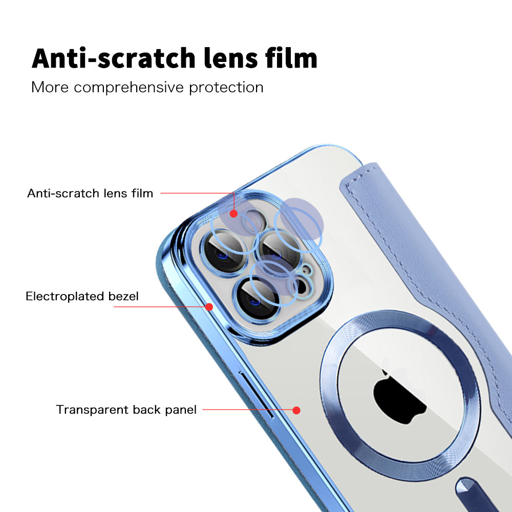 Funda MagSafe para Apple iPhone 12 Pro Max, Techsuit, SmartMag Book, Azul