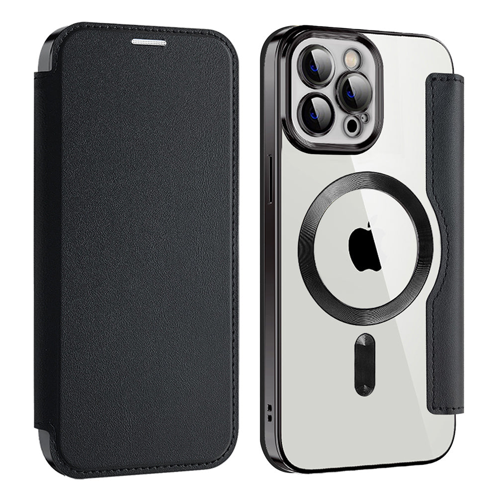 Funda MagSafe para Apple iPhone 12 Pro Max, Techsuit, SmartMag Book, Negra