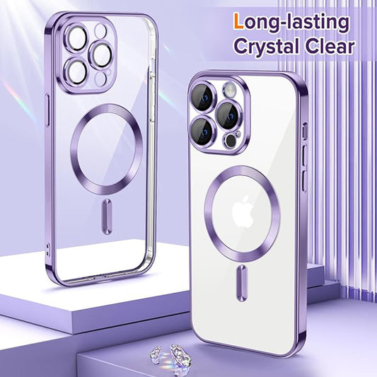 Funda MagSafe para Apple iPhone 12 Pro, Techsuit, Luxury Crystal, Morado Claro