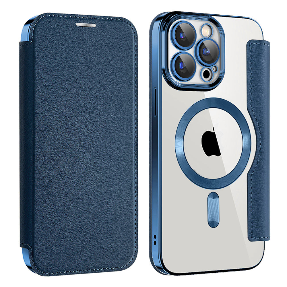 Funda MagSafe para Apple iPhone 12 Pro, Techsuit, SmartMag Book, Azul