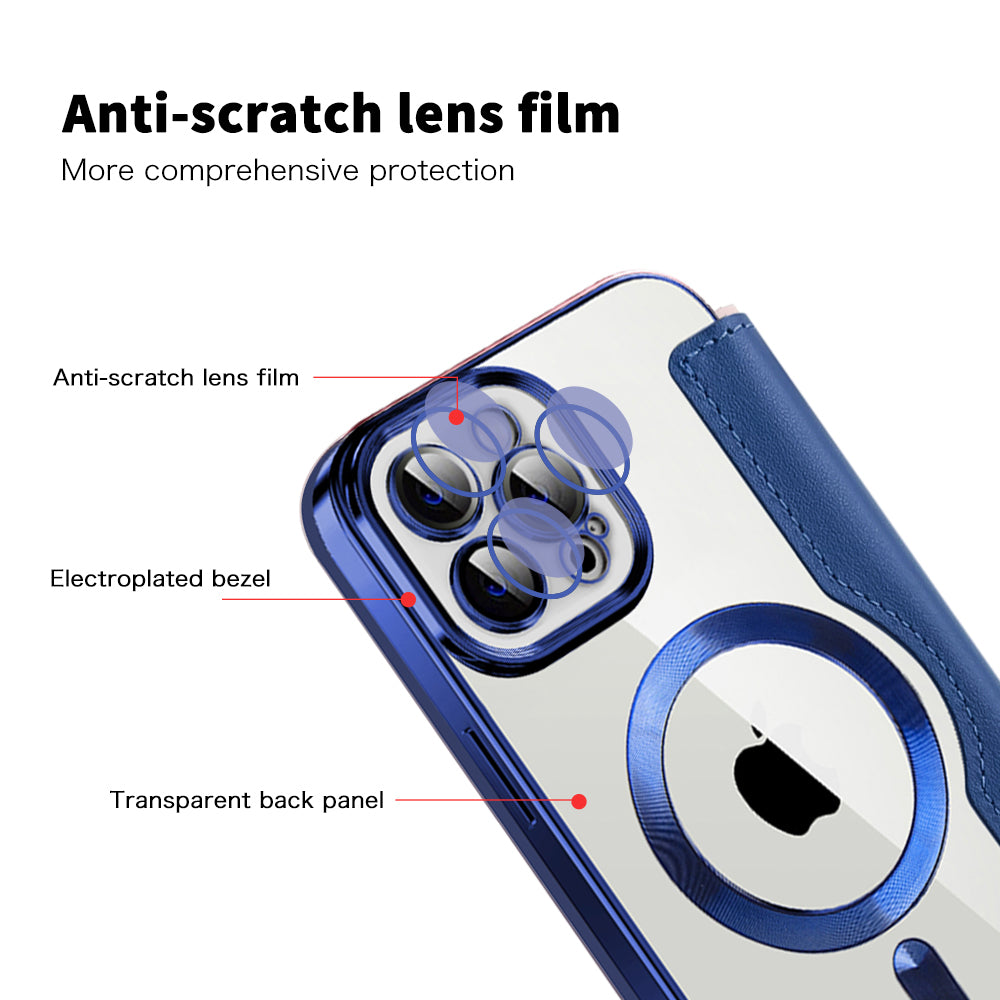 Funda MagSafe para Apple iPhone 12 Pro, Techsuit, SmartMag Book, Azul