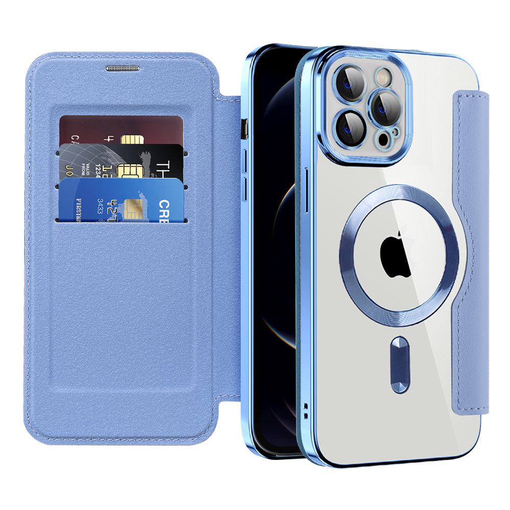 Funda MagSafe para Apple iPhone 12 Pro, Techsuit, SmartMag Book, Azul
