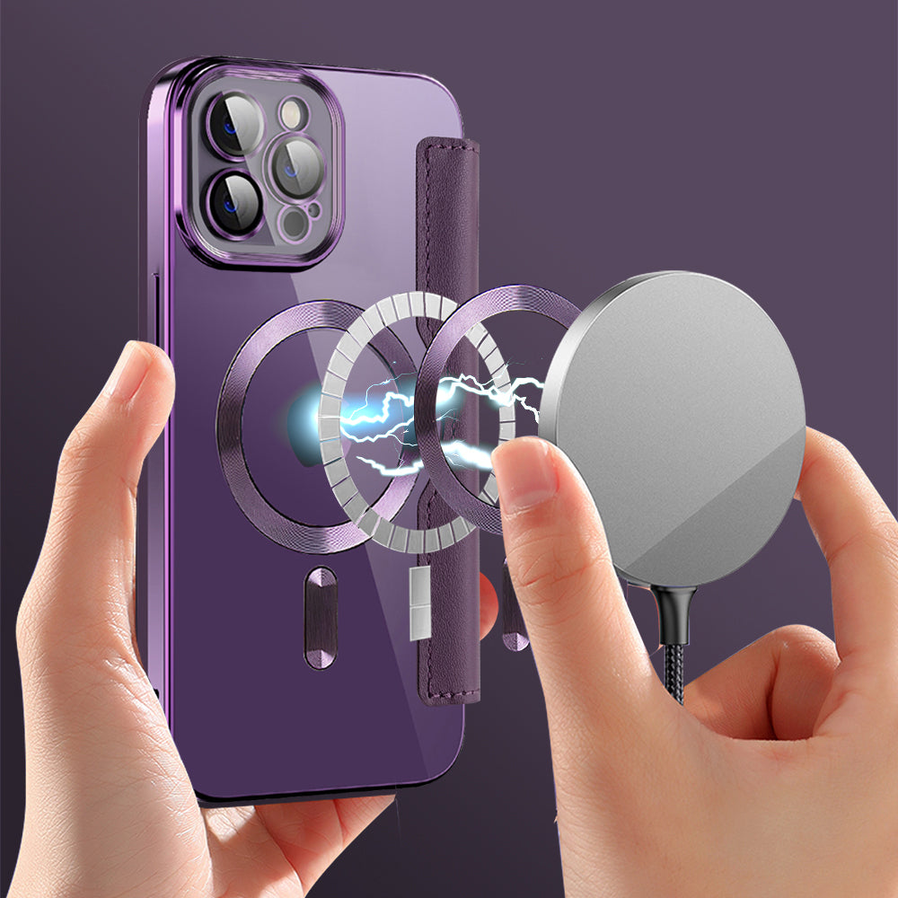 Funda MagSafe para Apple iPhone 12 Pro, Techsuit, SmartMag Book, Morado