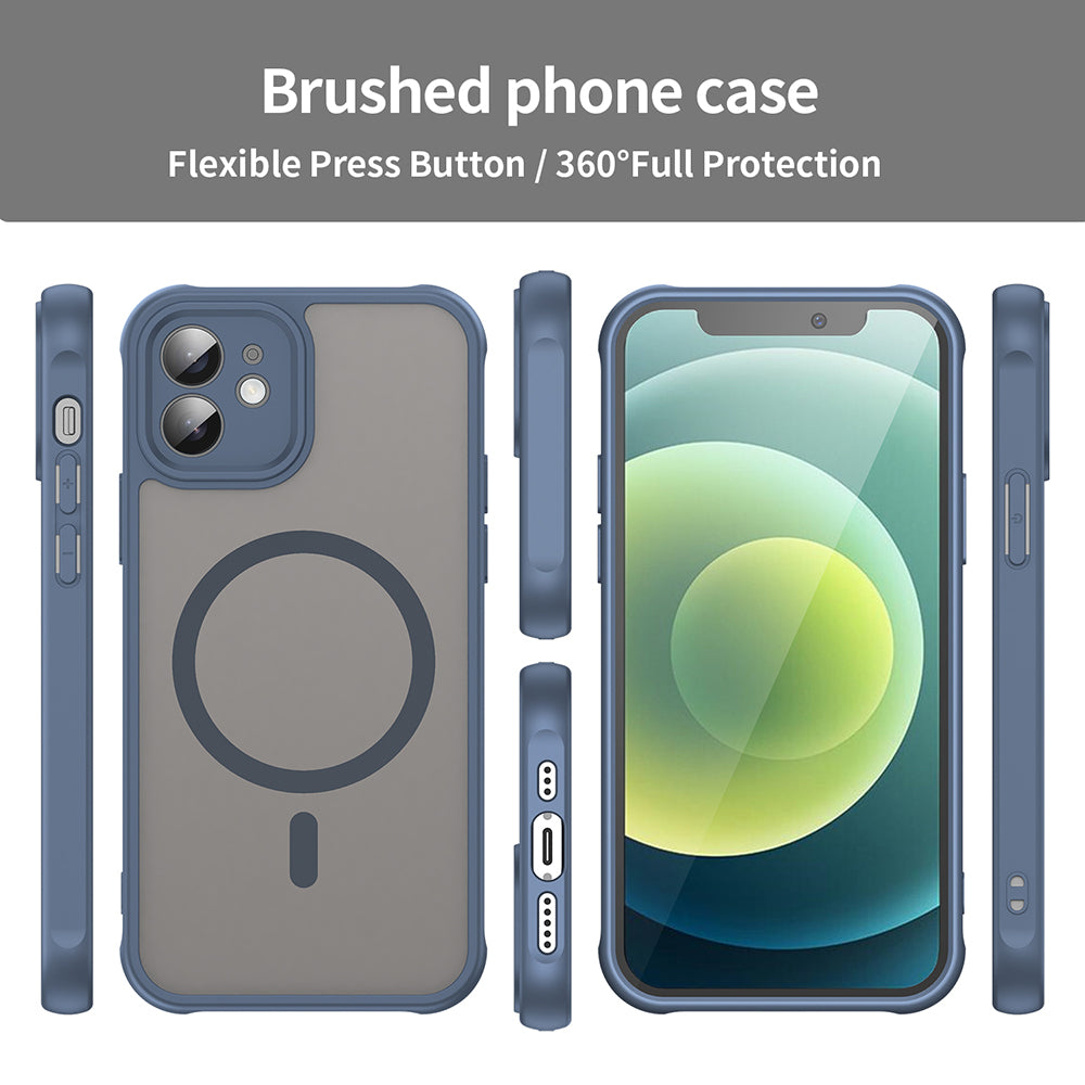 Funda MagSafe para Apple iPhone 12, Techsuit, HaloFrost II, Azul marino