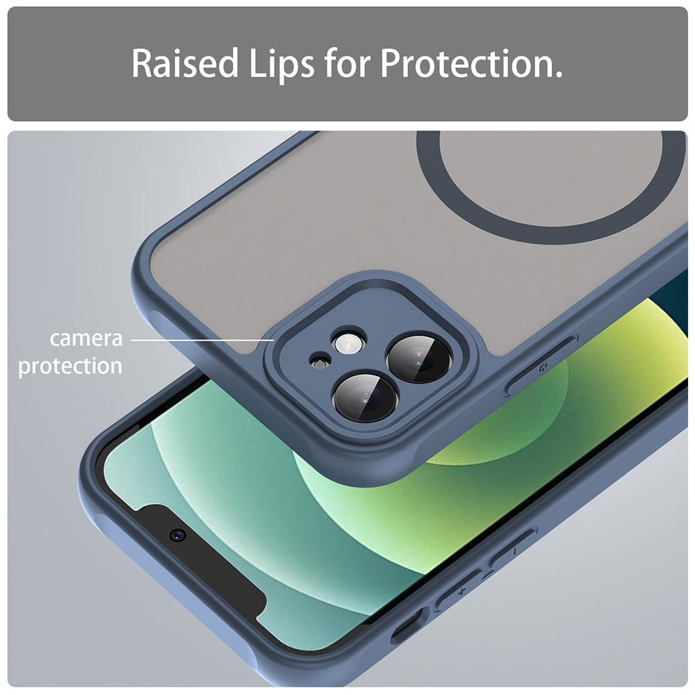 Funda MagSafe para Apple iPhone 12, Techsuit, HaloFrost II, Azul marino