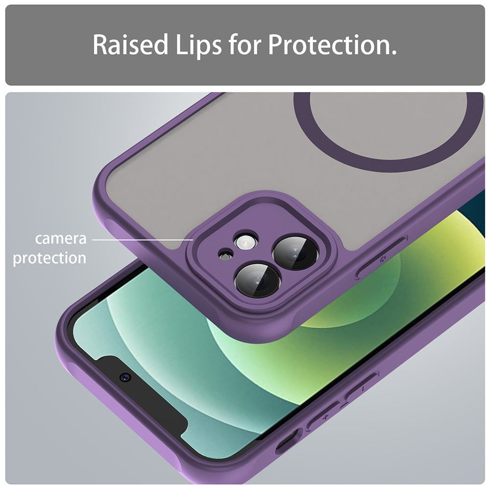 Funda MagSafe para Apple iPhone 12, Techsuit, HaloFrost II, Morado