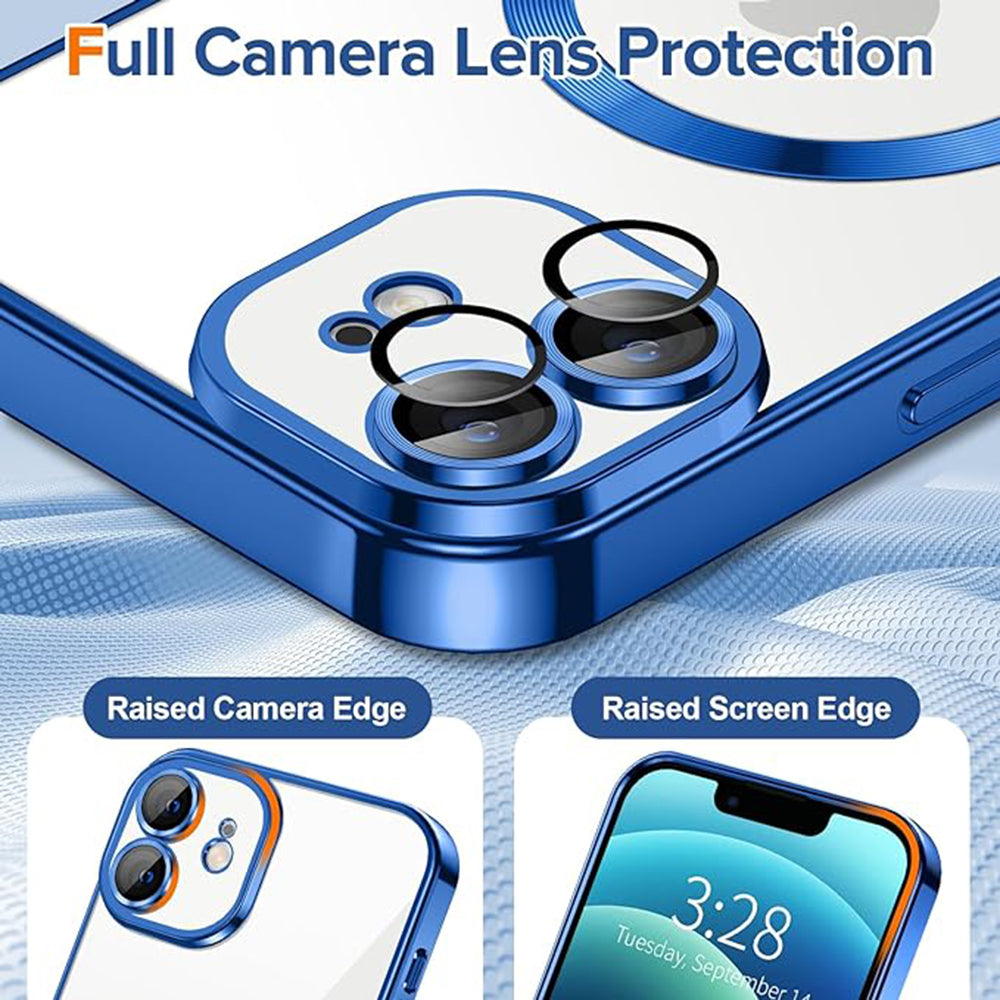 Funda MagSafe para Apple iPhone 12, Techsuit, Luxury Crystal, Azul Oscuro