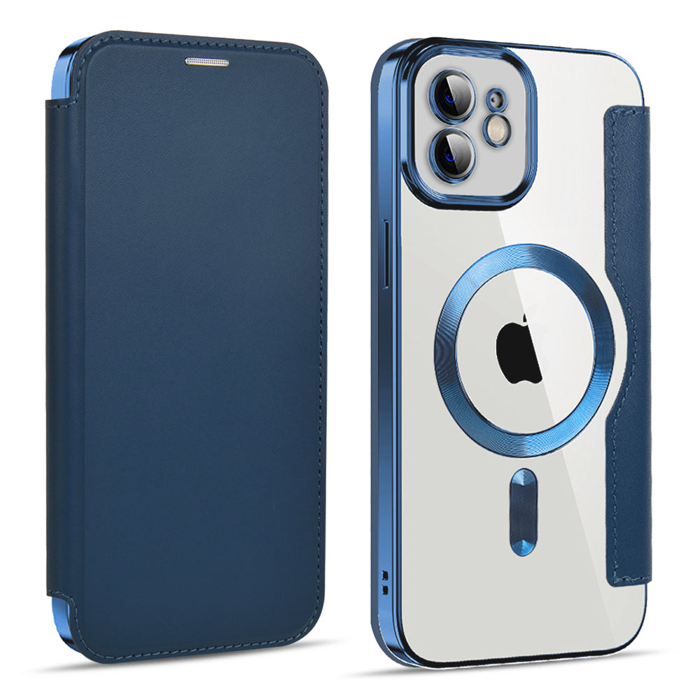 Funda MagSafe para Apple iPhone 12, Techsuit, SmartMag Book, Azul