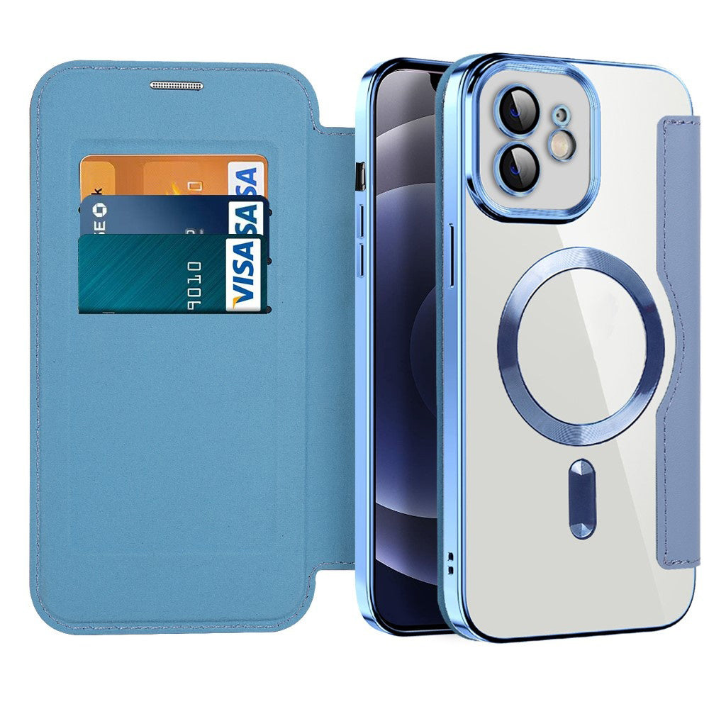 Funda MagSafe para Apple iPhone 12, Techsuit, SmartMag Book, Azul