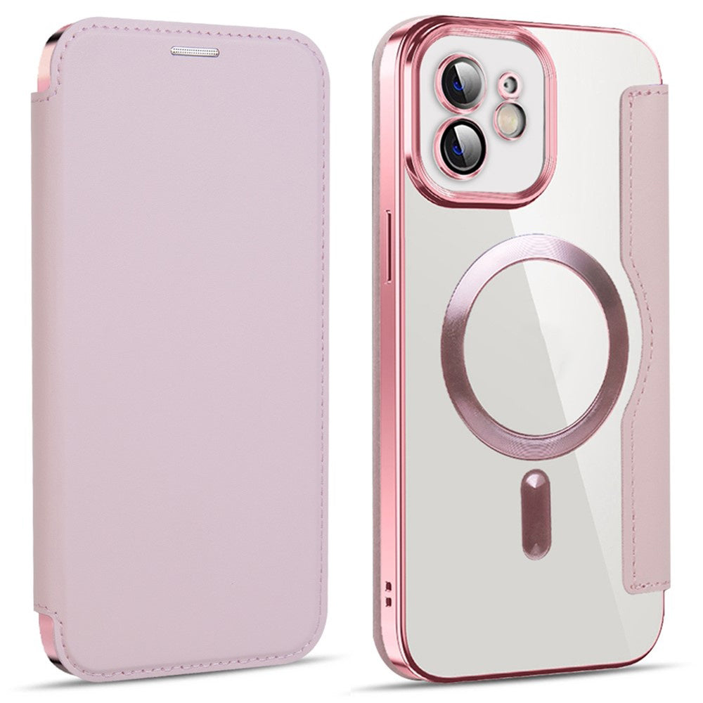 Funda MagSafe para Apple iPhone 12, Techsuit, SmartMag Book, Rosa