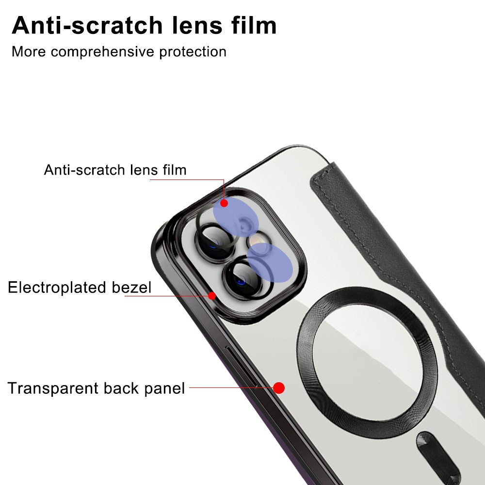 Funda MagSafe para Apple iPhone 12, Techsuit, SmartMag Book, Rosa