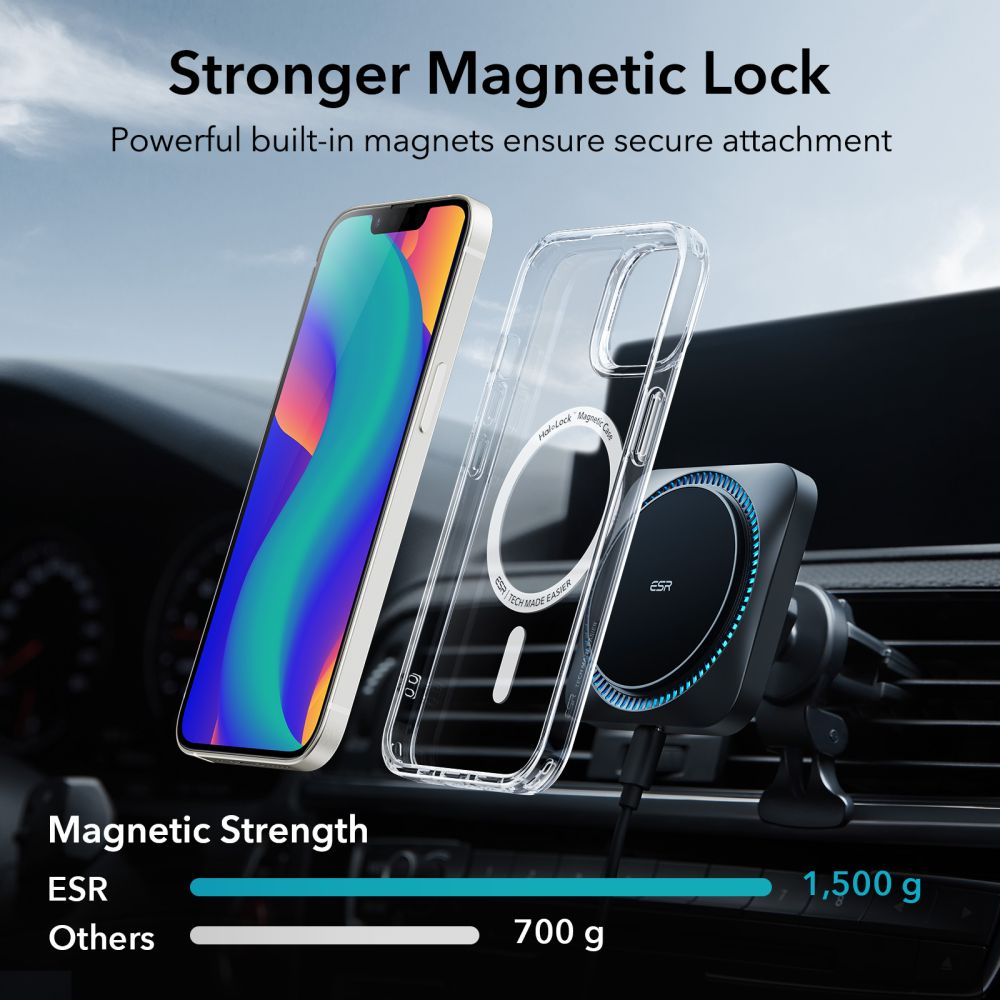 Funda MagSafe para Apple iPhone 14 / 13, ESR, Classic Hybrid, Transparente
