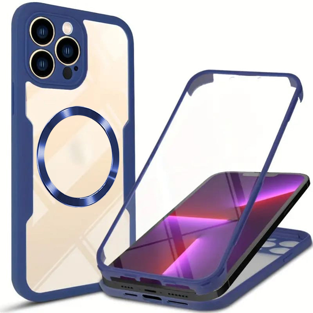 Funda MagSafe para Apple iPhone 13 Pro Max, Techsuit, ColorVerse 360, Azul
