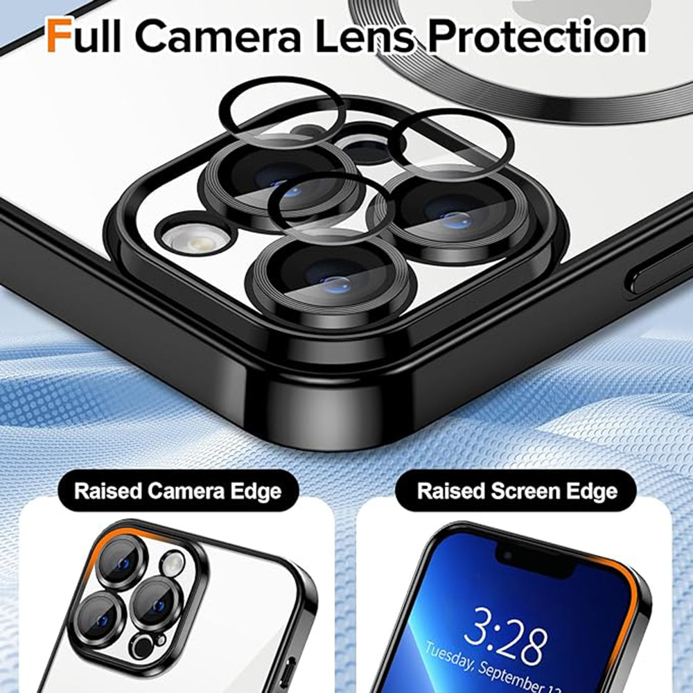 Funda MagSafe para Apple iPhone 13 Pro Max, Techsuit, Luxury Crystal, Negra