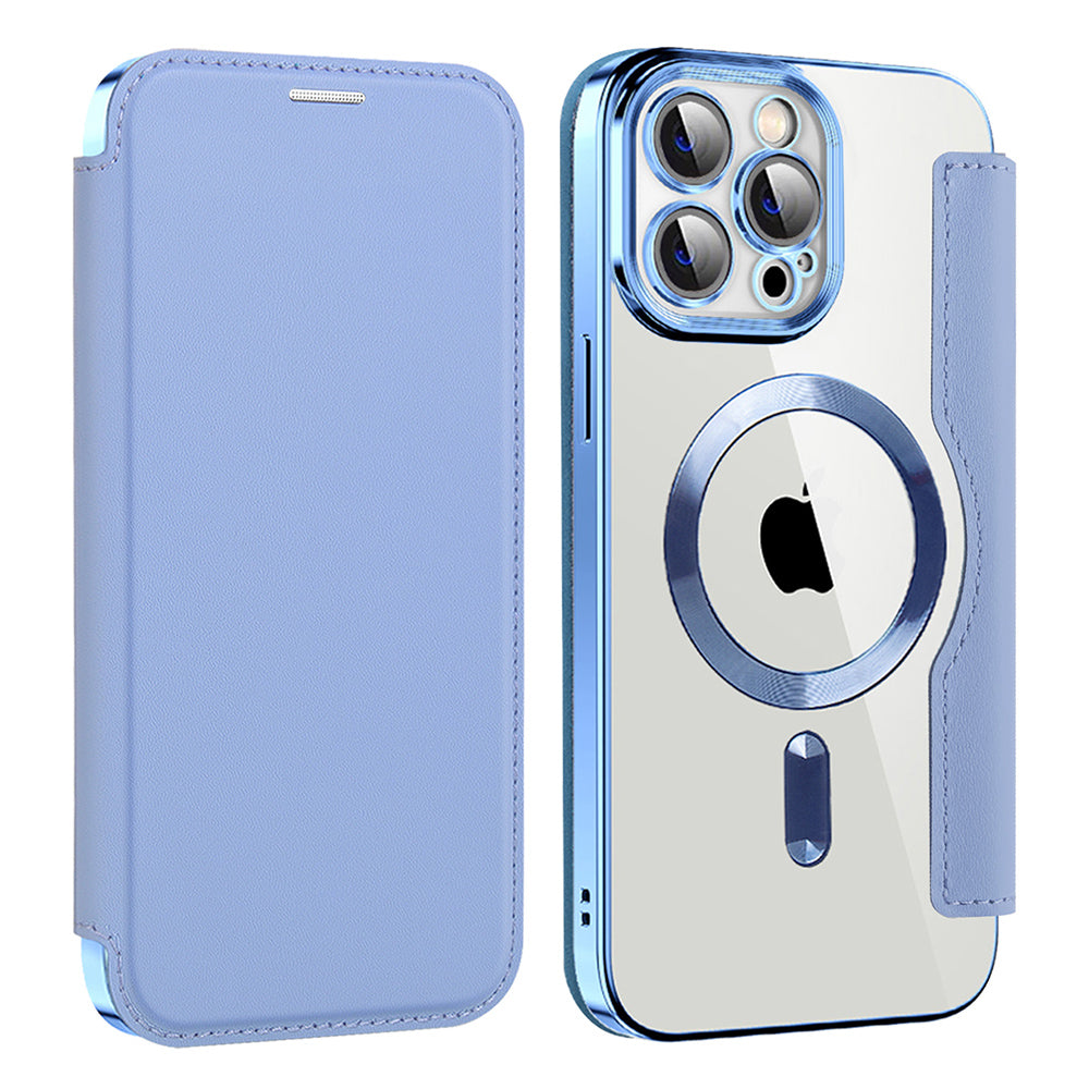 Funda MagSafe para Apple iPhone 13 Pro Max, Techsuit, SmartMag Book, Azul