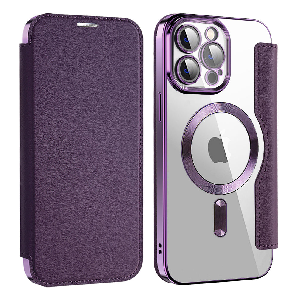 Funda MagSafe para Apple iPhone 13 Pro Max, Techsuit, SmartMag Book, Morado