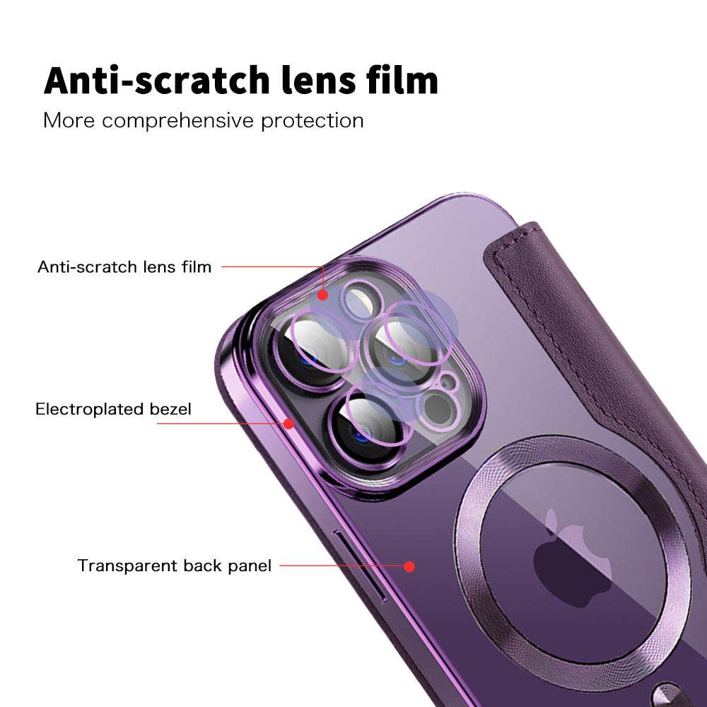 Funda MagSafe para Apple iPhone 13 Pro Max, Techsuit, SmartMag Book, Morado