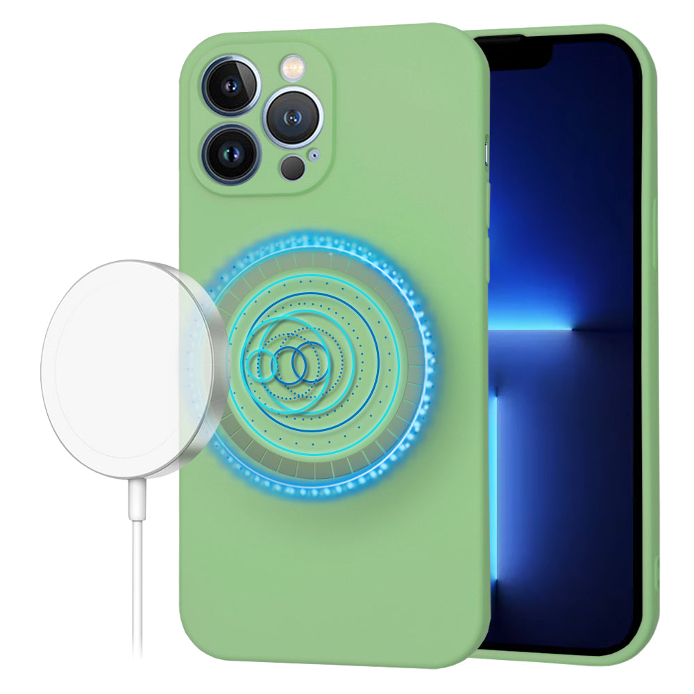 Funda MagSafe para Apple iPhone 13 Pro Max, Techsuit, SoftFlex, Verde Claro