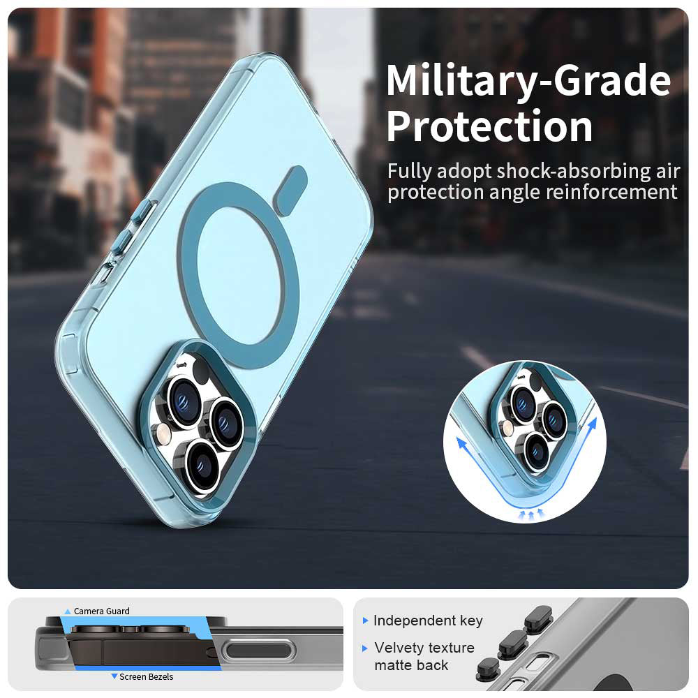 Funda MagSafe para Apple iPhone 13 Pro, Techsuit, CandyCase, Azul
