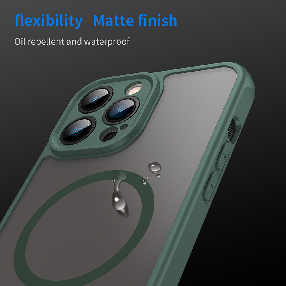 Funda MagSafe para Apple iPhone 13 Pro, Techsuit, HaloFrost II, Verde