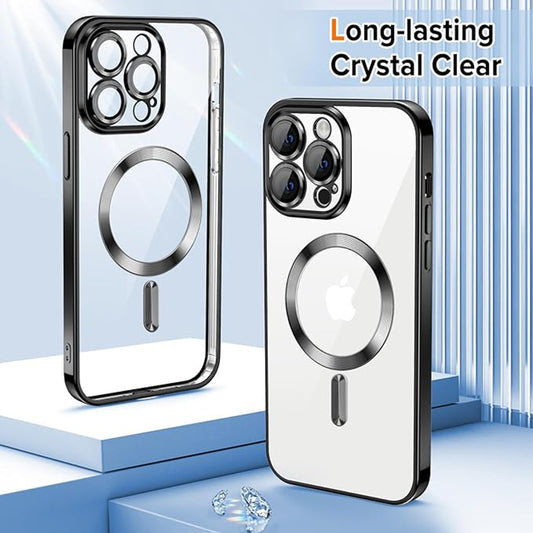 Funda MagSafe para Apple iPhone 13 Pro, Techsuit, Luxury Crystal, Negra