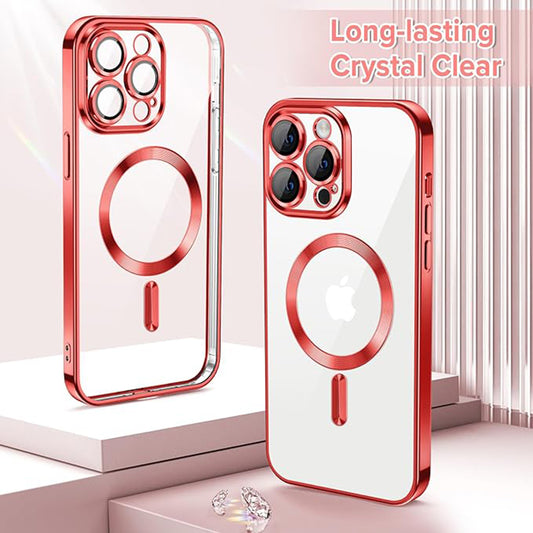 Funda MagSafe para Apple iPhone 13 Pro, Techsuit, Luxury Crystal, Roja