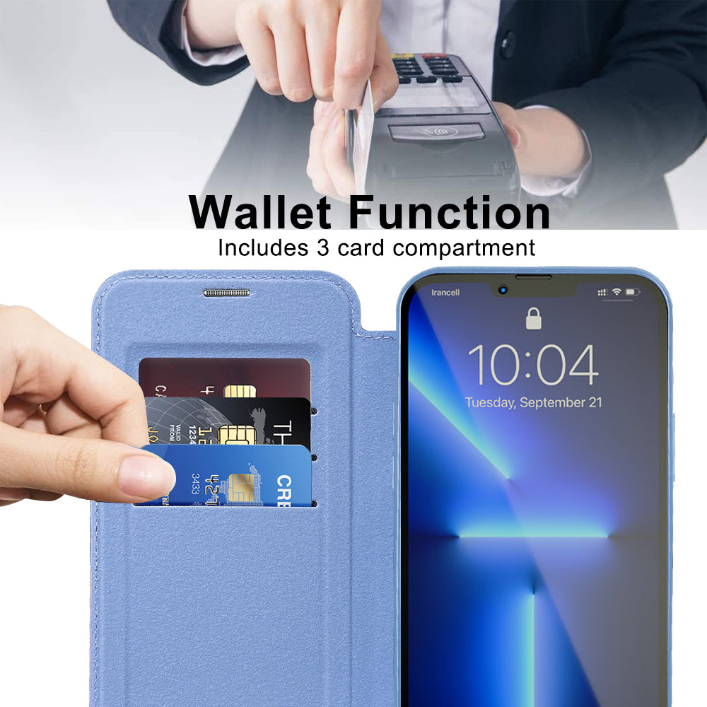 Funda MagSafe para Apple iPhone 13 Pro, Techsuit, SmartMag Book, Azul