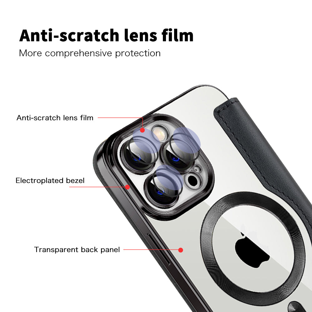 Funda MagSafe para Apple iPhone 13 Pro, Techsuit, SmartMag Book, Negra