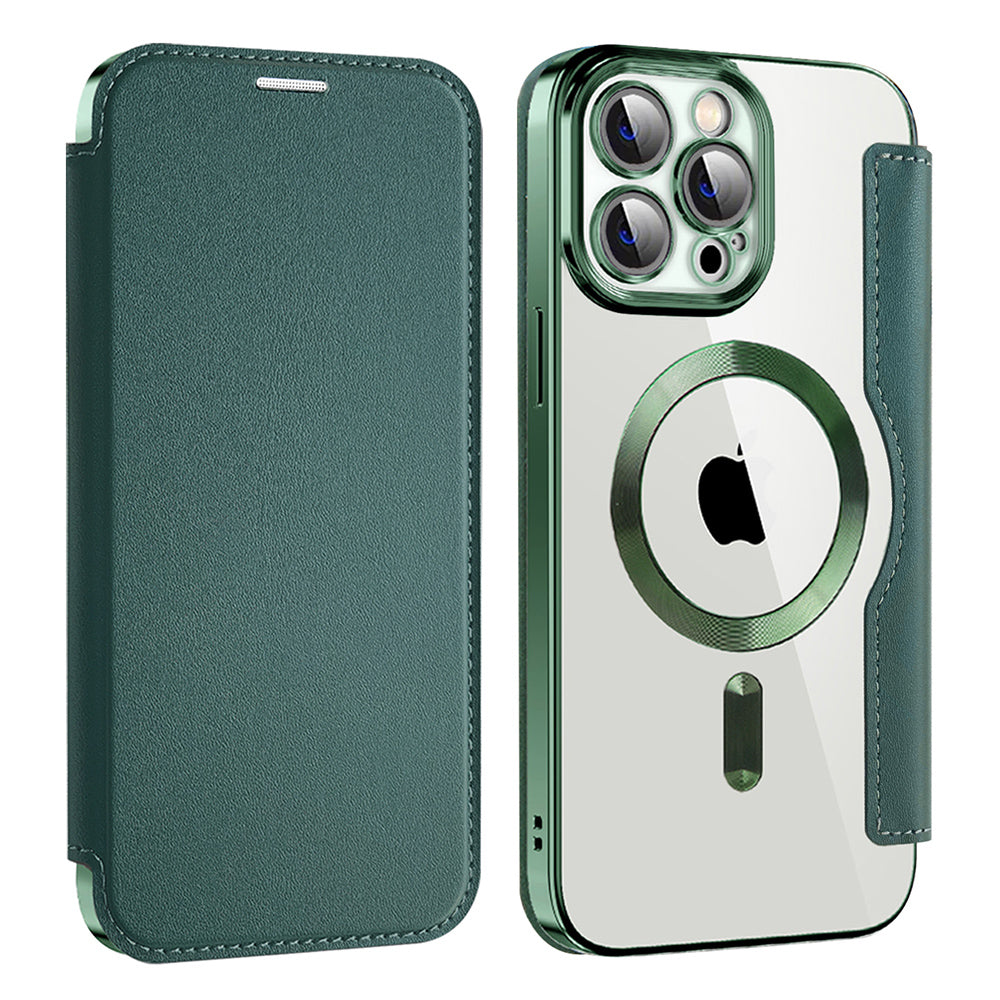 Funda MagSafe para Apple iPhone 13 Pro, Techsuit, SmartMag Book, Verde