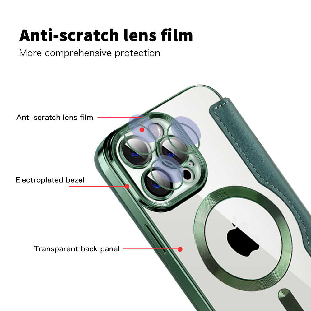 Funda MagSafe para Apple iPhone 13 Pro, Techsuit, SmartMag Book, Verde