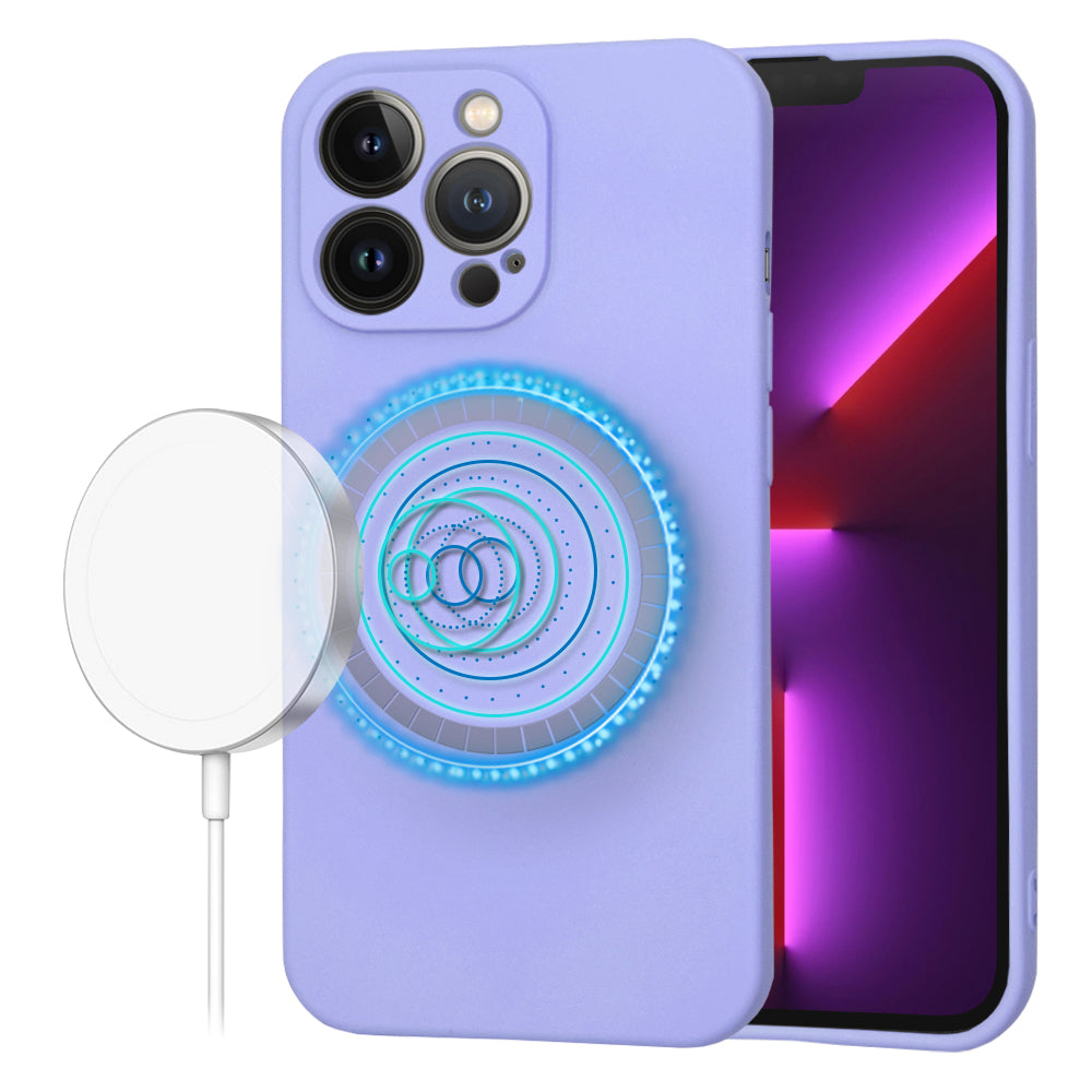 Funda MagSafe para Apple iPhone 13 Pro, Techsuit, SoftFlex, Morado Claro