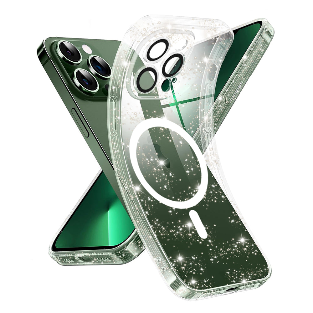 Funda MagSafe para Apple iPhone 13 Pro, Techsuit, SparkleSkin, Transparente