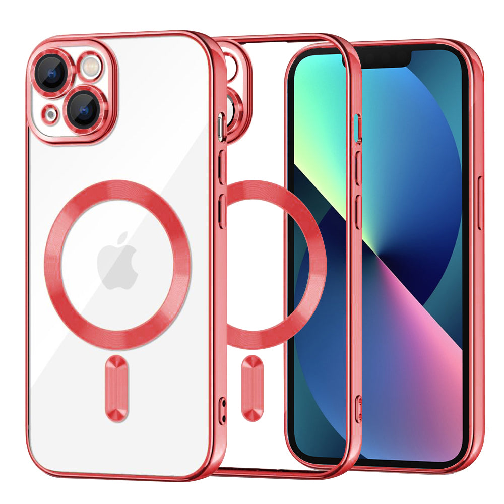Funda MagSafe para Apple iPhone 13, Techsuit, Luxury Crystal, Roja