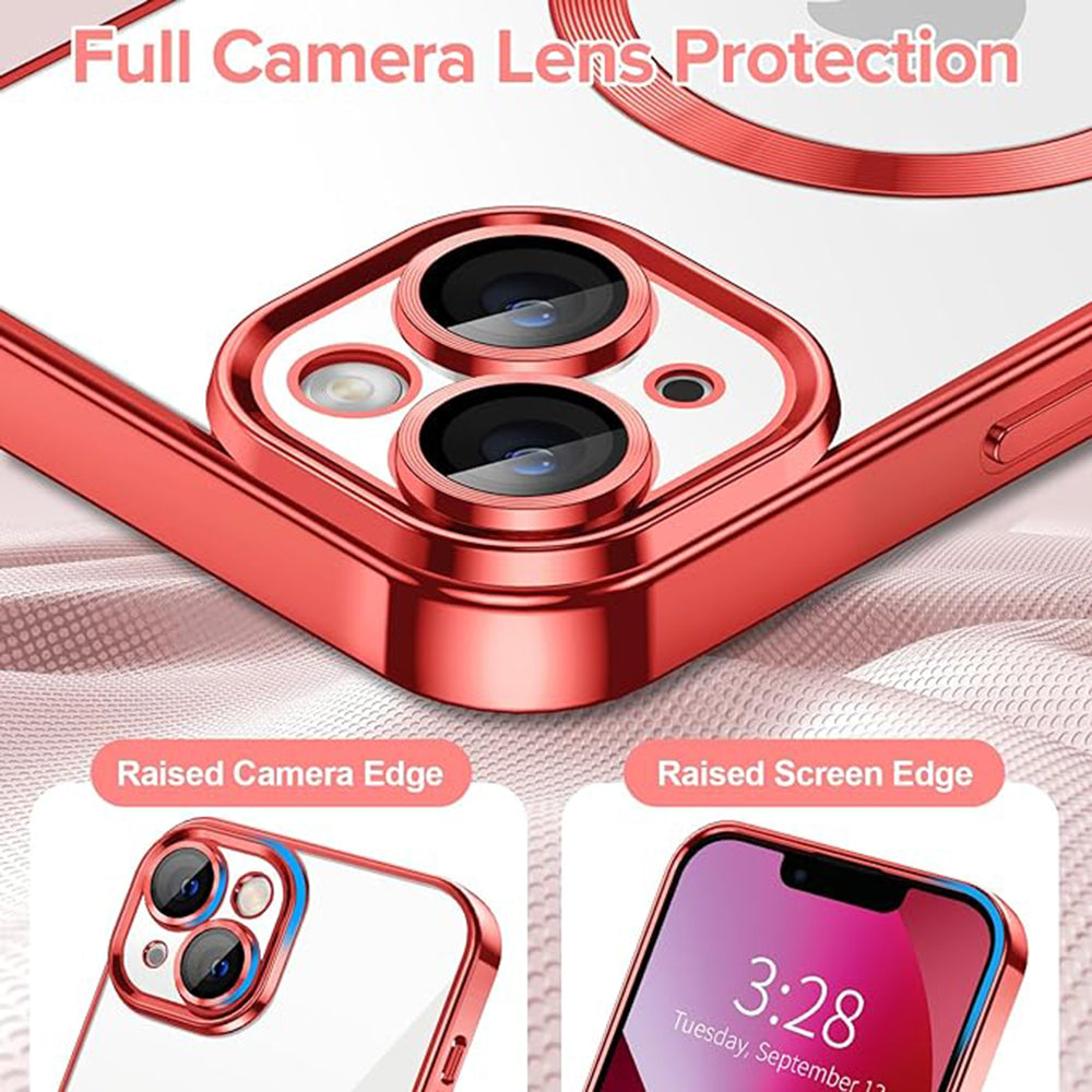Funda MagSafe para Apple iPhone 13, Techsuit, Luxury Crystal, Roja