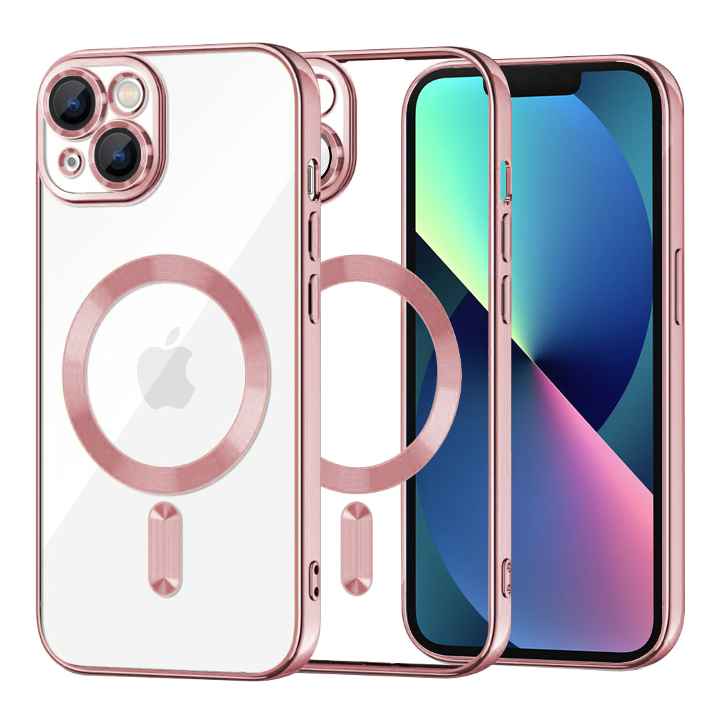 Funda MagSafe para Apple iPhone 13, Techsuit, Luxury Crystal, Rosa