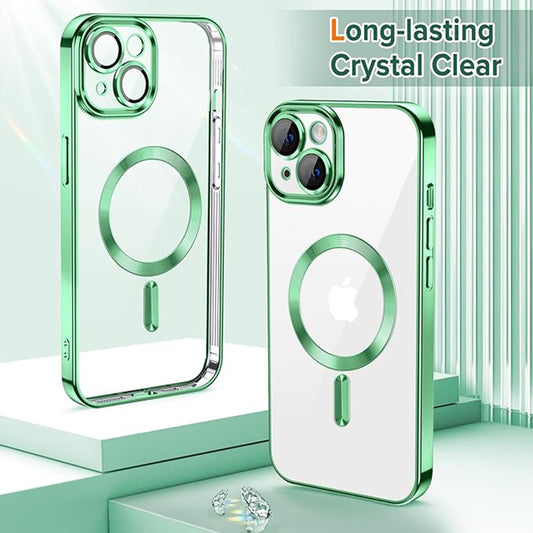 Funda MagSafe para Apple iPhone 13, Techsuit, Luxury Crystal, Verde Claro