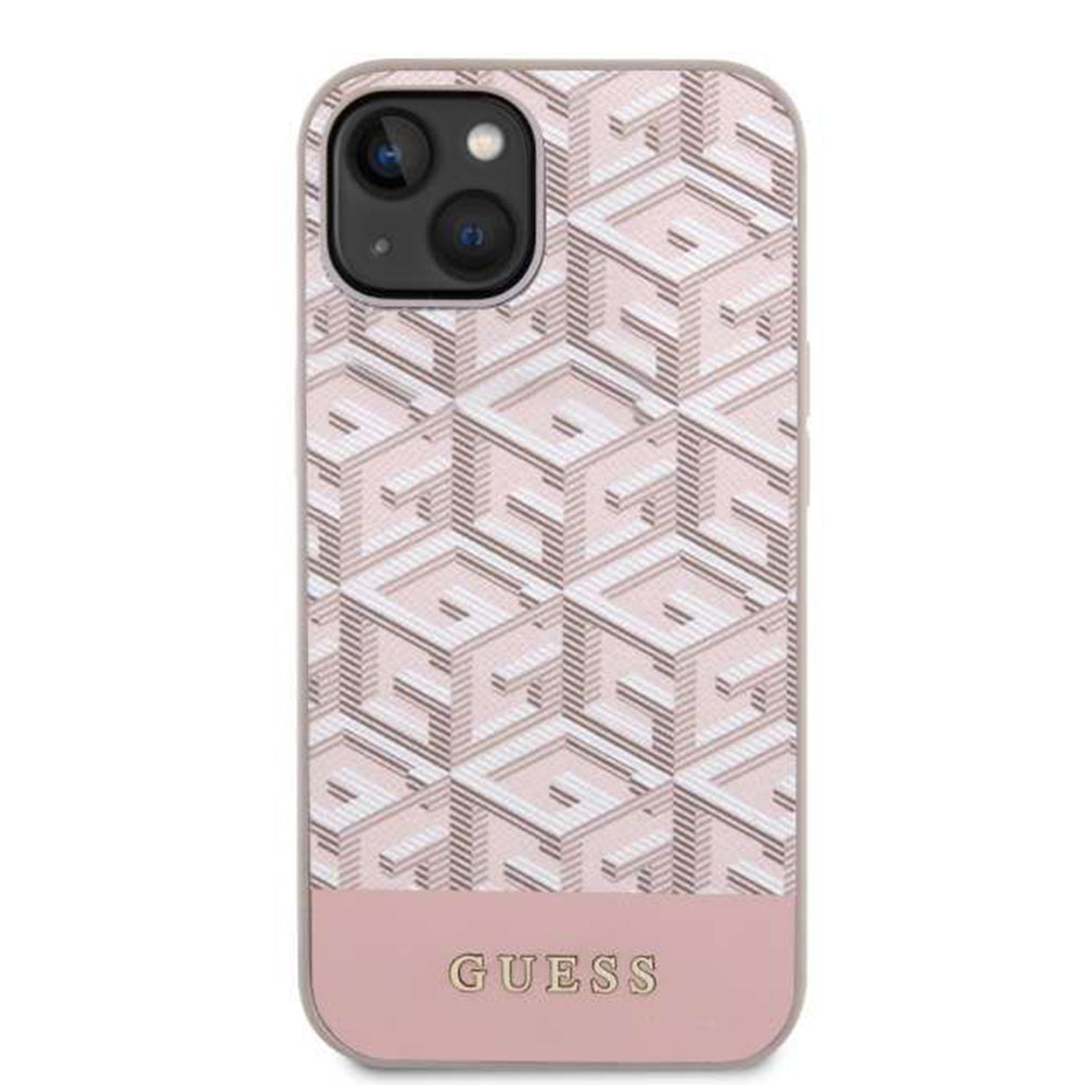 Funda MagSafe para Apple iPhone 14, Guess, GCube Stripes, Rosa